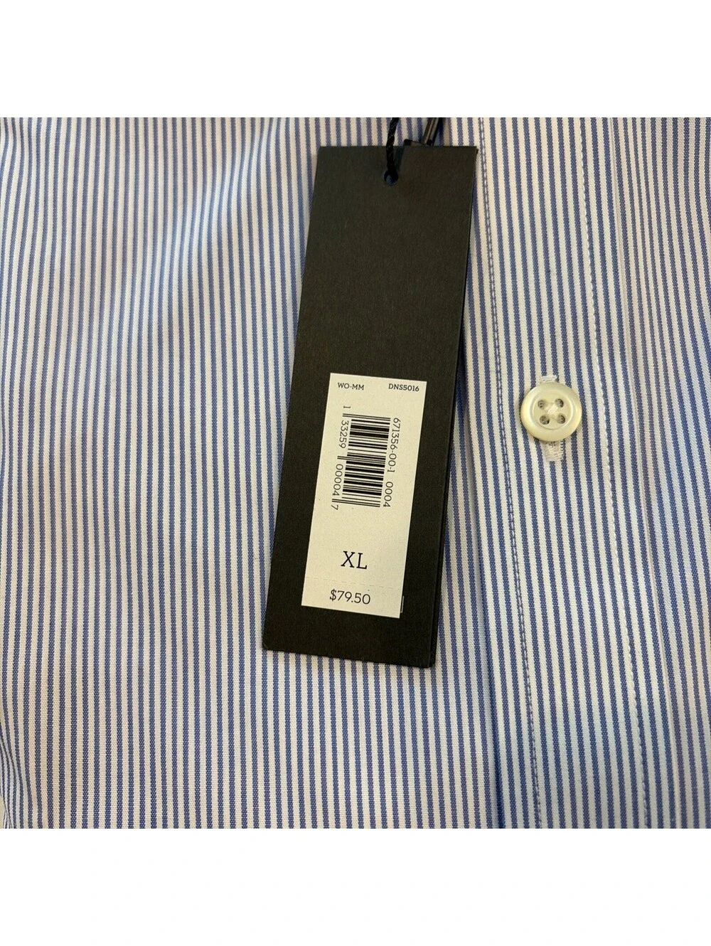 Banana Republic Mens XL Classic Fit Non Iron Shirt Blue Pinstripes Long Sleeve